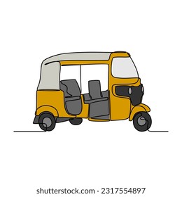 One continuous line drawing of traditional transportation. vehicle design in simple linear style. transportation design concept vector illustration