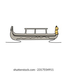 One continuous line drawing of traditional transportation. vehicle design in simple linear style. transportation design concept vector illustration