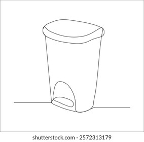One continuous line drawing of trashcan . single line drawing of trashcan.  illustration of trashcan. editable vector
