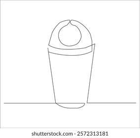 One continuous line drawing of trashcan . single line drawing of trashcan.  illustration of trashcan. editable vector
