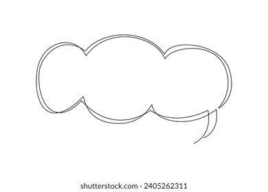 Eine durchgängige Zeichnung des Trendy-Sprechblasen-Konzepts. Doodle Vektorgrafik im einfachen linearen Stil.