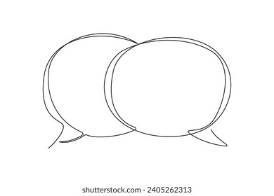 One continuous line drawing of Trendy speech bubbles concept. Doodle vector illustration in simple linear style.