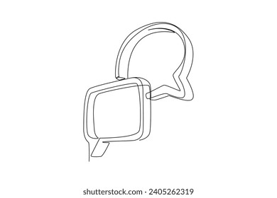 Un dibujo continuo del concepto de las burbujas de voz de moda. Ilustración del vector Doodle en un estilo lineal simple.