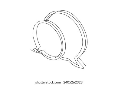 One continuous line drawing of Trendy speech bubbles concept. Doodle vector illustration in simple linear style.