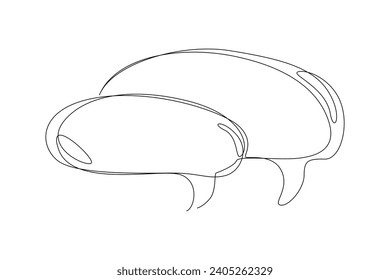 One continuous line drawing of Trendy speech bubbles concept. Doodle vector illustration in simple linear style.