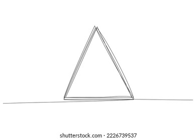 One continuous line drawing of a Triangle. Geometry vector illustration of play symbol for icons, logos, symbols.