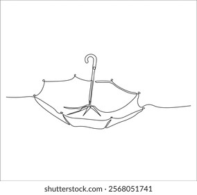 One continuous line drawing of umbrella . single line design of umbrella. umbrella outline  illustration. Editable outline
