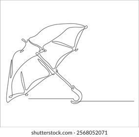 One continuous line drawing of umbrella . single line design of umbrella. umbrella outline  illustration. Editable outline