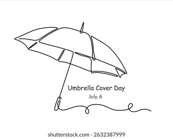 One Continuous line drawing of umbrella. line art of umbrella cover day good for umbrella cover day celebrate. line art. illustration. Editable stroke.	