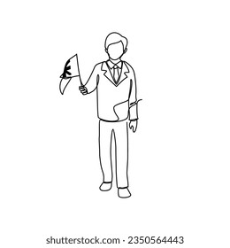 One continuous line drawing of uniform school in Australia with white background. Fashion education design in simple linear style. education design concept vector illustration