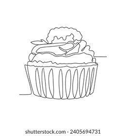 One continuous line drawing of various cake vector illustration. cake for party illustration simple linear style vector concept. Cake for party design and suitable for your asset design.