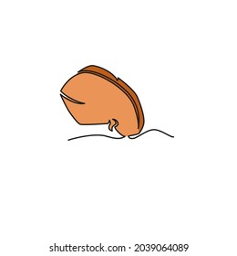 One continuous line drawing vegetables potato, isolated on white background. Healthy eating concept. Vector illustration.