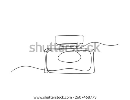 One continuous line drawing vintage perfume bottle illustration. Perfume bottle single line art design.