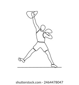 One continuous line drawing of wall climbing vector illustration. wall climbing design in simple linear continuous style vector concept. Sports themes design for your asset vector design illustration.