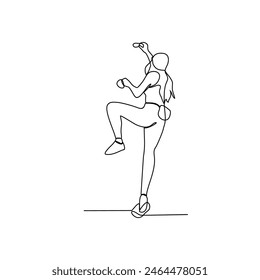 Un dibujo de línea continua de la Ilustración vectorial de escalada de pared. diseño de escalada de pared en concepto de Vector de estilo lineal simple y continuo. Diseño de temas deportivos para su ilustración de diseño de Vector de activos.