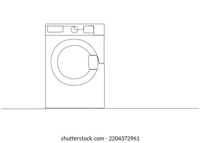 One Continuous Line Drawing Washing Machine Stock Vector (royalty Free 