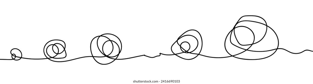 One continuous line drawing of way from complex chaos to simplicity. Concept of problem solving and business solutions in simple linear style. Editable stroke. Doodle