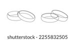 One continuous line drawing of Wedding rings. Romantic elegance concept and icon proposal engagement and love marriage in simple linear style. Editable stroke. Doodle vector illustration
