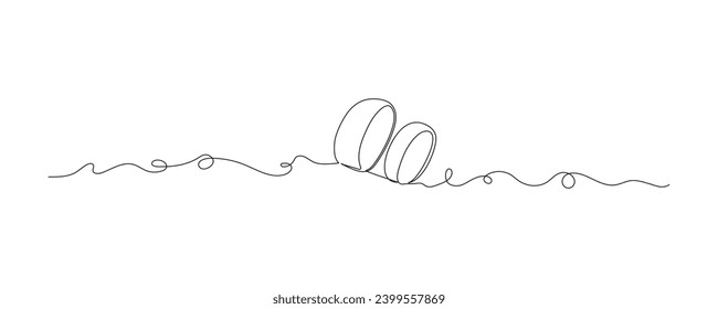 One continuous line drawing of Wedding rings. Symbol proposal engagement and love marriage invitation in simple linear style.