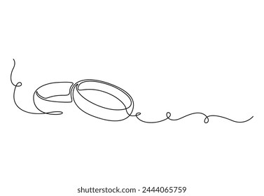 One continuous line drawing of Wedding rings. Proposal engagement and love marriage concept simple linear style vector illustration