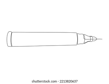 Eine durchgehende Zeichnung des Whiteboard Markers. Leuchtzeilenvektorkonzept Erstellen Sie kreative Ideen.