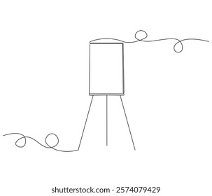 One continuous line drawing of whiteboard. Presentation board in simple line. Concept vector art for university or college. Editable stroke. Doodle line illustration