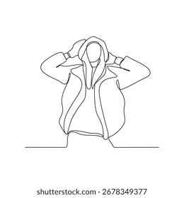 One continuous line drawing of a winter condition activity vector illustration. Winter season design illustration simple linear style vector concept. Great design for campaign and business purpose