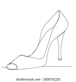 One Continuous Line Drawing Womans Shoe Stock Vector (Royalty Free ...