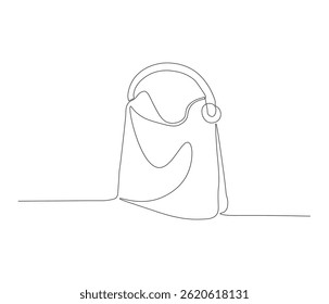 One continuous line drawing of women bags. single line women bags illustration. editable stroke