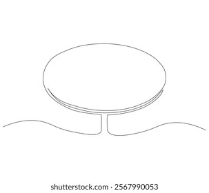 One continuous line drawing of wood table furniture . Single line of table interior vector illustration