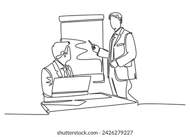 One continuous line drawing of workshop concept. Doodle vector illustration in simple linear style.