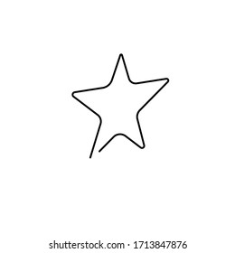 One continuous line drawing of yellow star on white background. EPS10 vector illustration for banner, web, design element, template, postcard. Black thin line of star icon.