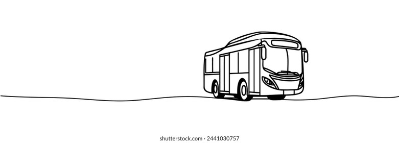 One continuous line draws a bus