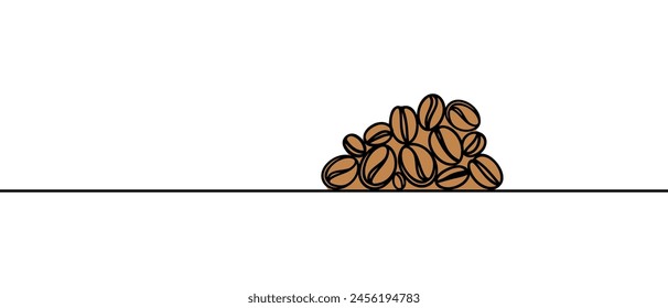 One continuous line draws coffee beans. Coffee logo, icon