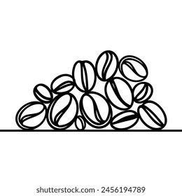 One continuous line draws coffee beans. Coffee logo, icon