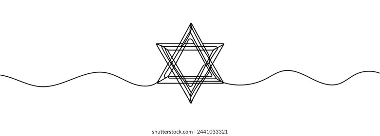 One continuous line draws the star of david