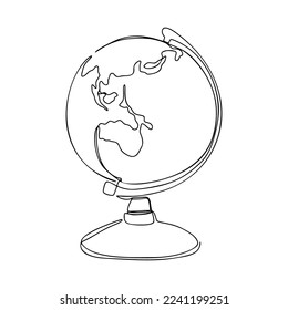 Un globo terrestre de línea continua