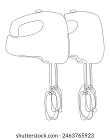 One continuous line of Electric Mixer. Thin Line Illustration vector concept. Contour Drawing Creative ideas.