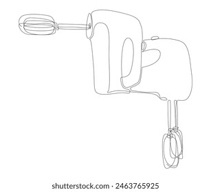 One continuous line of Electric Mixer. Thin Line Illustration vector concept. Contour Drawing Creative ideas.
