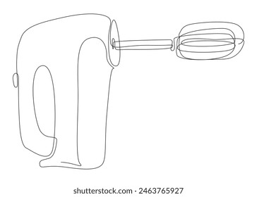 Una línea continua de mezclador eléctrico. Concepto de Vector de ilustración de línea delgada. Contour Drawing Ideas creativas.