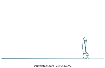 One continuous line exclamation point. Line art background with warning sign, attention sign