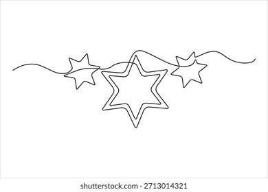 Una línea continua de decoración de estrellas festivas