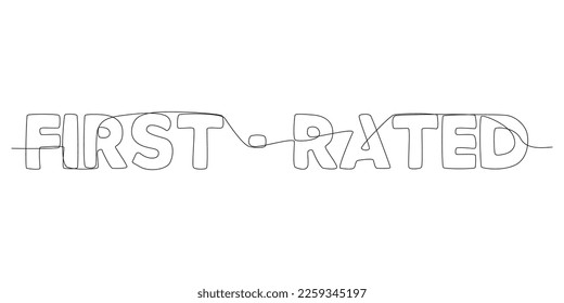 Una línea continua de la palabra de primer nivel. Concepto vectorial de Ilustración de líneas delgadas. Contour Drawing Ideas Creativas.