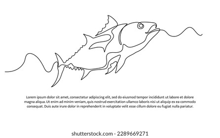One continuous line fish