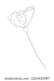 One continuous line of Flower. Thin Line Illustration vector concept. Contour Drawing Creative ideas.