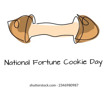 one continuous line of Fortune Cookies, National Fortune Cookie Day