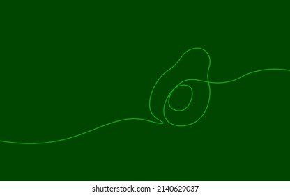 Eine durchgehende Linie frisches Avocado-Symbol. Gemüse Salat Obst gesunde Lifestyle Symbol Vorlage. Ökologischer lokaler Markt, Vektorgrafik