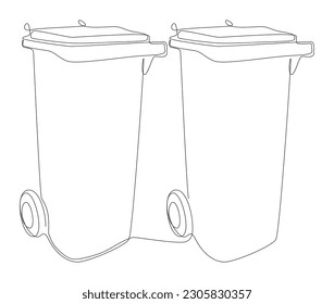 One continuous line of Garbage Bin. Thin Line Illustration vector concept. Contour Drawing Creative ideas.