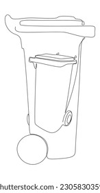 One continuous line of Garbage Bin. Thin Line Illustration vector concept. Contour Drawing Creative ideas.