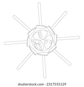 One continuous line of Hammer and Dice. Thin Line Illustration vector concept. Contour Drawing Creative ideas.